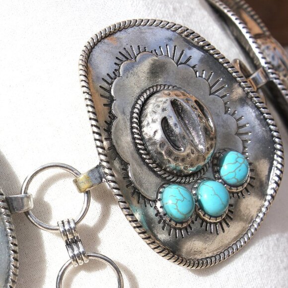 Southwest Sombrero Hat Medallion Belt - Size L/XL - Picture 8 of 13